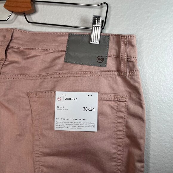 AG Adriano Goldschmied Tellis Modern Slim Airluxe Pink Twill Pants 38x34 - Picture 4 of 9